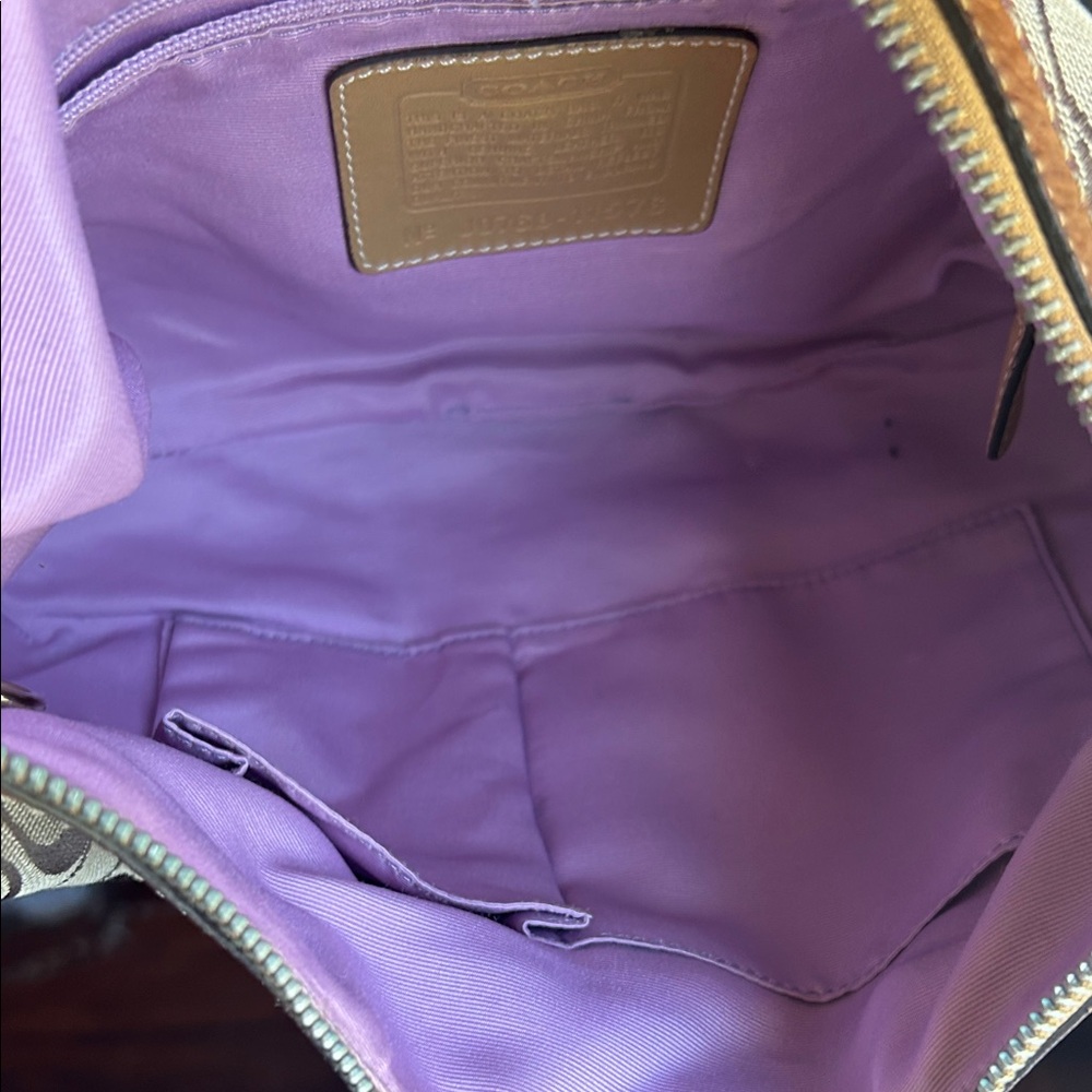 Coach Signature Brown and Tan Hobo Bag - Picture 6 of 11